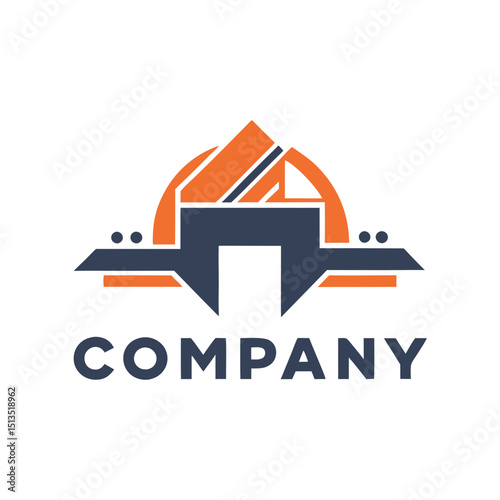 Architectural firm logo design with abstract house structure