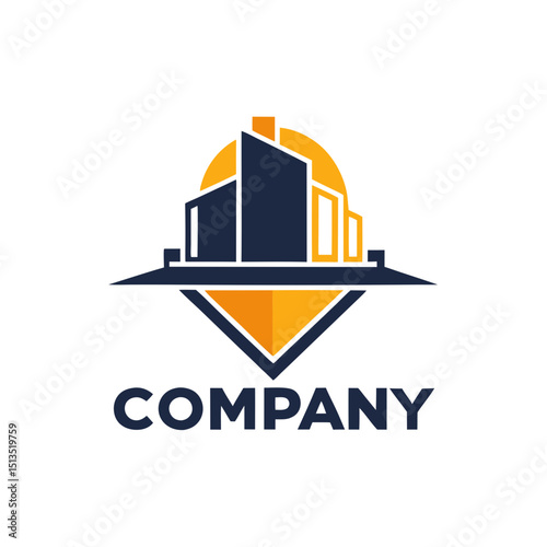 Modern Building Logo Design for Real Estate Company Identity