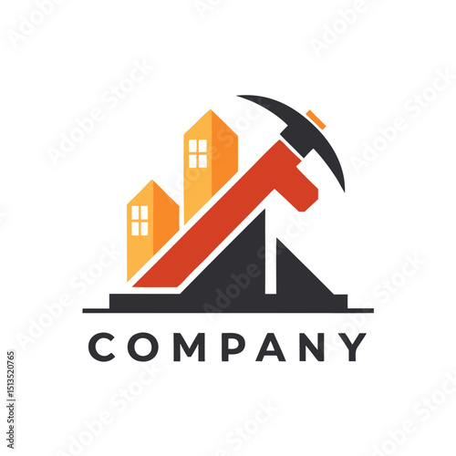 Modern real estate and construction company logo concept design