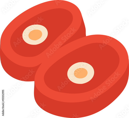 Red meat cuts icon suitable for restaurant menus or butcher shop advertisements, adding a playful touch to foodrelated designs.