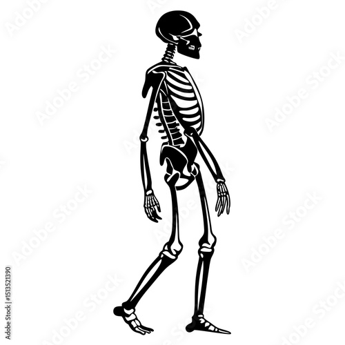 Walking skeleton illustration anatomy graphic