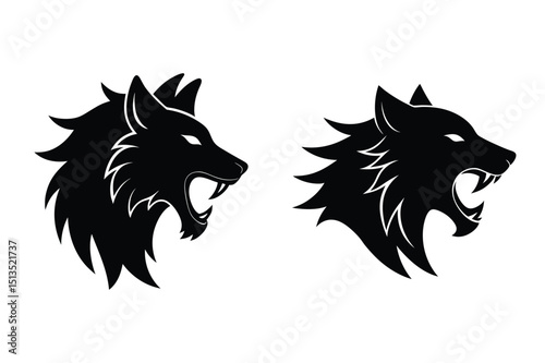 Bold wolf head silhouette vector for sports and team logos
