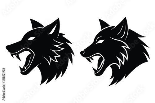 Elegant wolf head silhouette vector for fashion and apparel designs