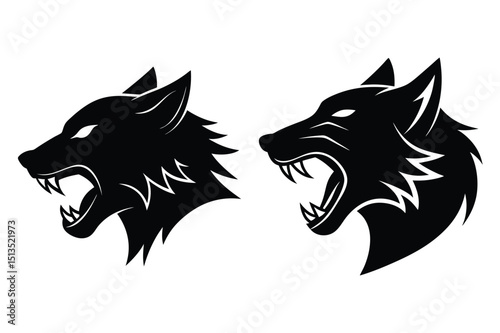 Abstract wolf head silhouette vector for modern design projects