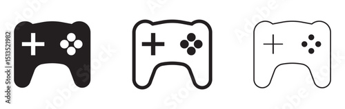 game controller icon. gamepad, joypad, joystick symbol icon. game controller icon solid and line or outline style. vector collection.