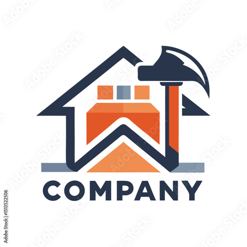 Construction and renovation company logo illustration for branding purposes