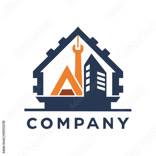 Home repair and building company logo design template vector