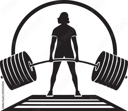 Heavy Dead lift Silhouette Art Strength Training Gym Poster Design
