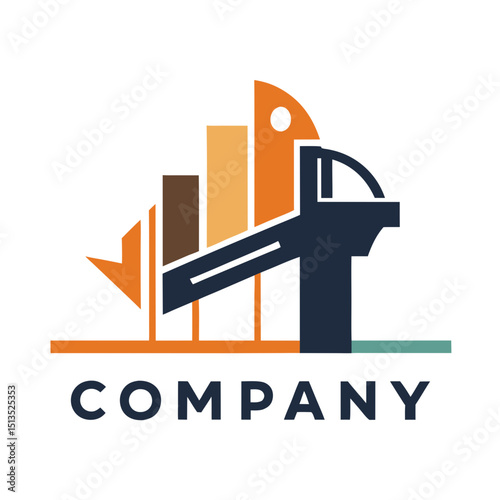 Financial growth and industry concept illustration with minimalist design