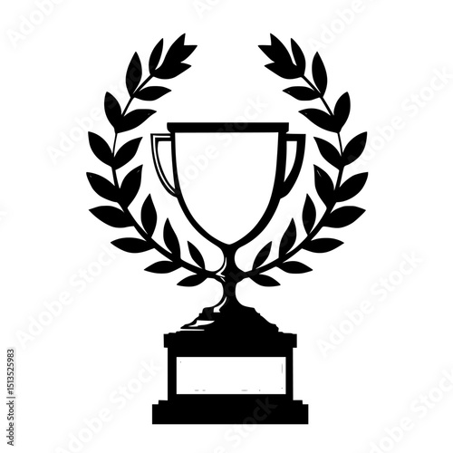 Trophy design featuring laurel leaves for award recognition and achievement display