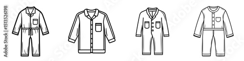 Various styles of black vector clothing designs featuring different types of casual apparel for men and women in minimalistic style