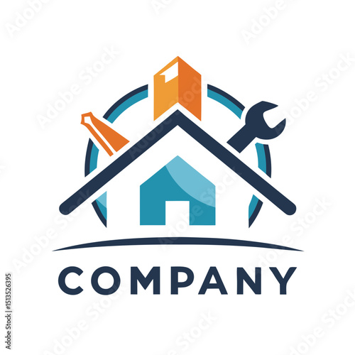 Home repair and maintenance services logo in simple style