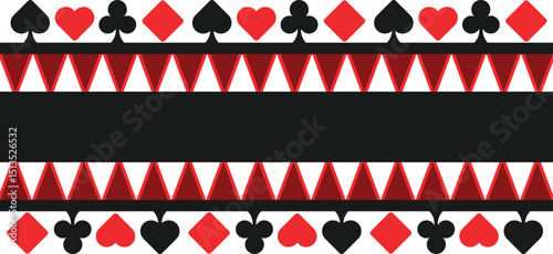 Playing Card Pattern Border – Spade, Heart, Club and Diamond Decorative Banner Design