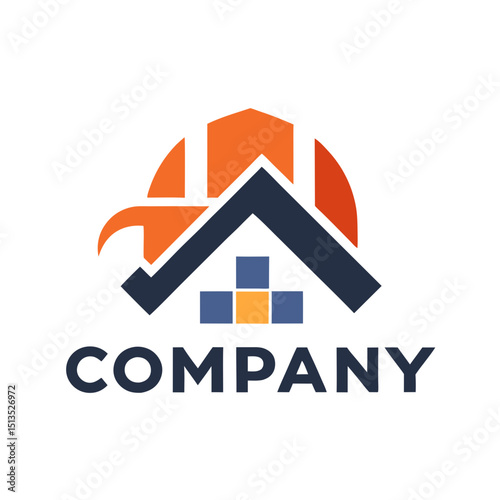 Real estate agency logo featuring house silhouette and circle