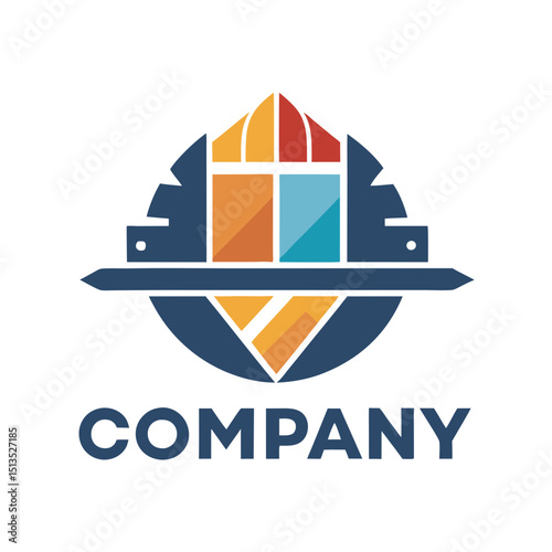 Abstract building logo design, architecture or construction company template