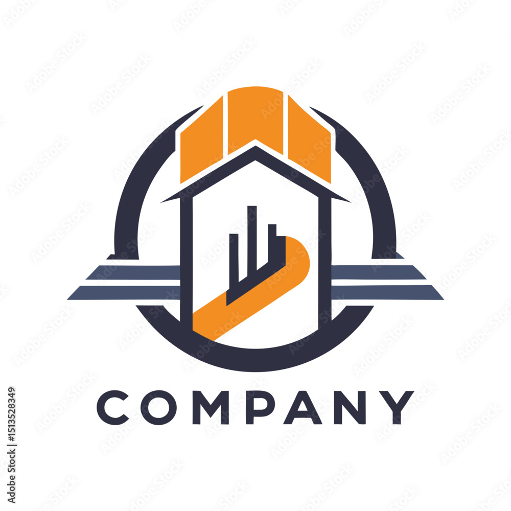 Obraz premium Construction and real estate firm branding logo design template
