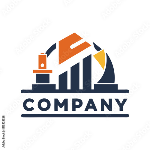Modern company logo design with abstract building representation