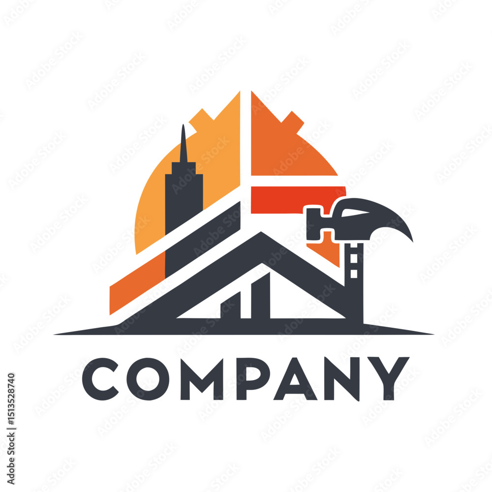 Fototapeta premium Modern logo design concept for construction or real estate