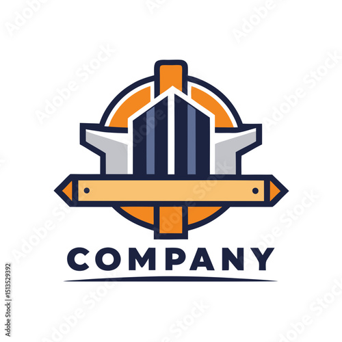 Abstract architectural building logo design for company brand identity