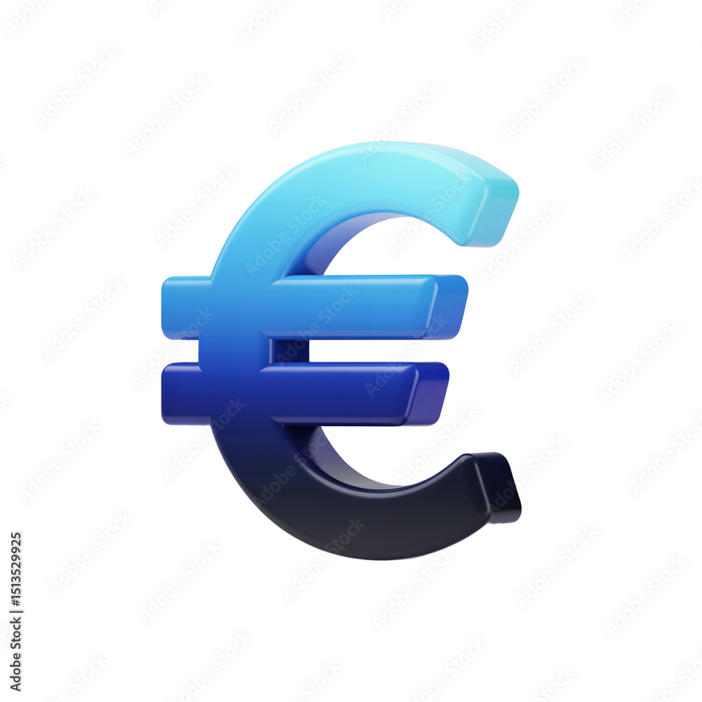 Obraz premium Gradient Euro Symbol Isolated Financial and Economic Representation Currency Sign