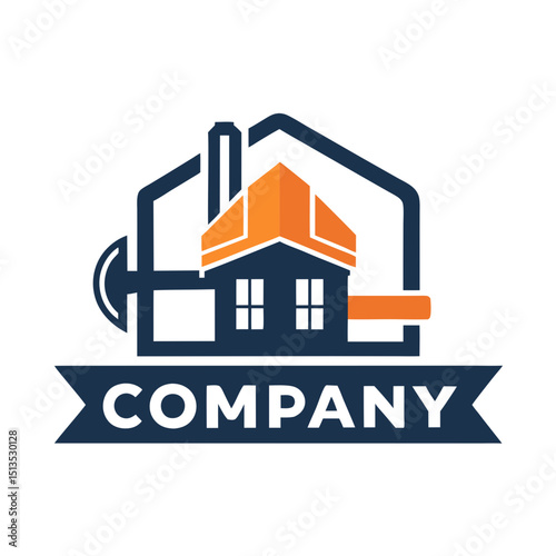 Modern Home Repair Company Logo for Real Estate Business