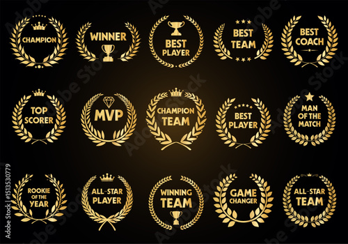 Sport Awards and best nominee award golden laurel wreaths