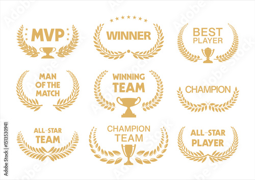 Sport Awards and best nominee award golden laurel wreaths