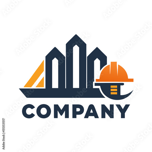 Real estate development construction company logo design vector illustration