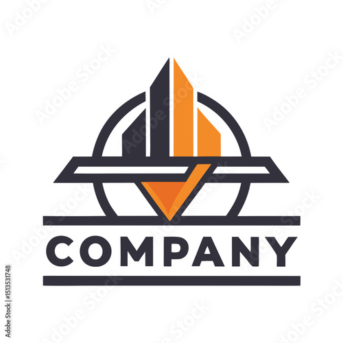Modern Company Logo Depicting Growth with Circular Framed Graphic