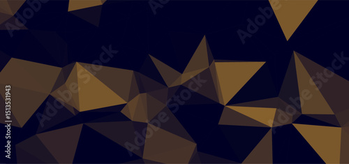 Low-poly backdrop of dark blue with brown geometric triangles