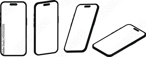 Smartphone Mockup Vector Set – Front and Isometric Mobile Device Template