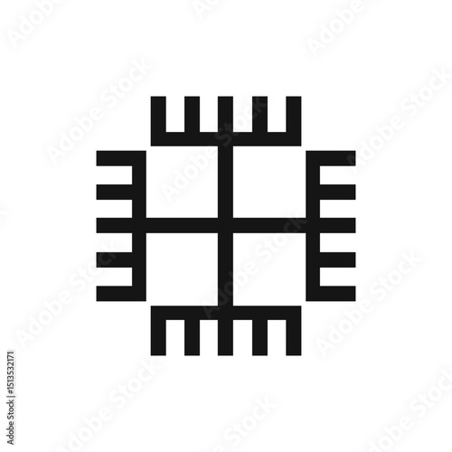 Slavic Neopaganism BLACK Icon Symbol Sign Vector