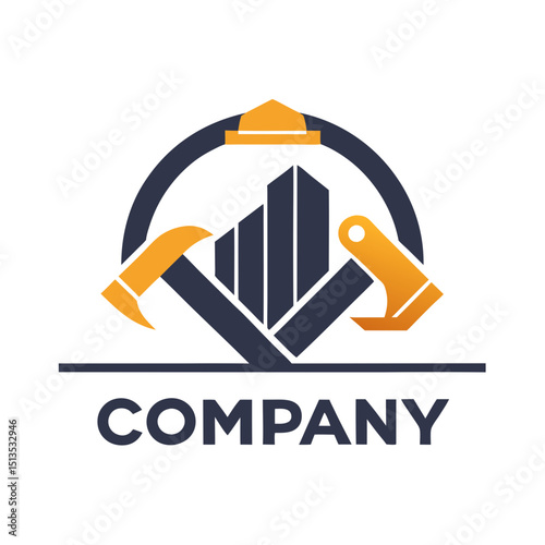 Construction and growth company symbol design vector illustration
