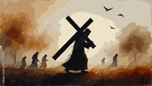 jesus carrying cross good friday sacrifice