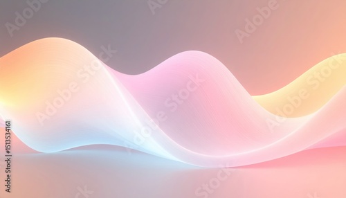 Abstract Pastel Wave Pattern: Soft Undulating Lines in Pink, Orange, and Blue