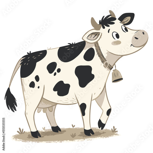 cow on white background