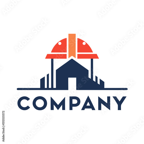 Modern construction company logo design for branding purposes