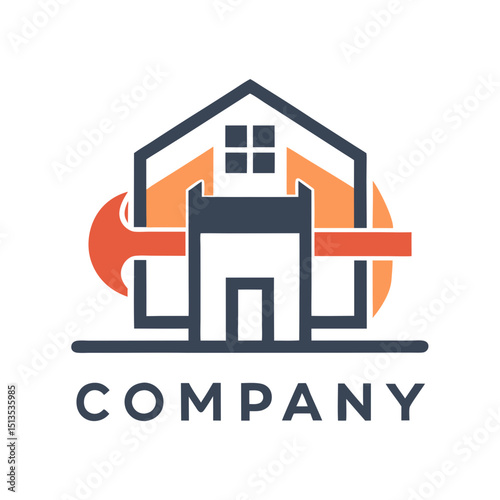 Modern minimalist house logo design for company branding identity