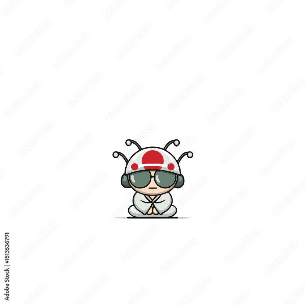 Naklejka premium Premium Broker Emblem - Friendly Cartoon Finance Illustration