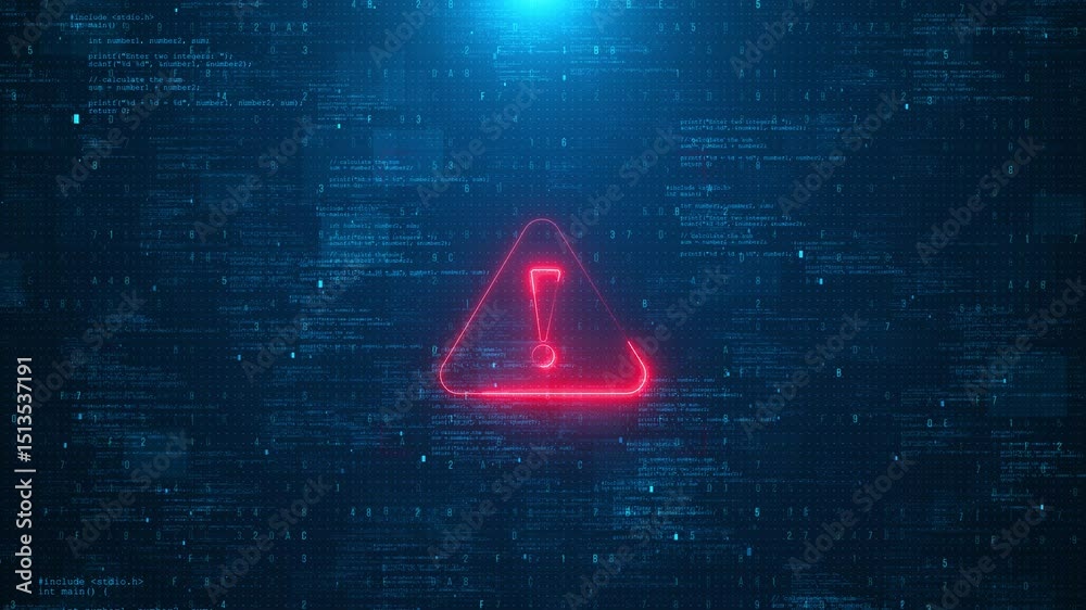 Computer hacking error message warning glitch text and noise effects alert of hacker attack, system error or security breach on computer. cyber attack. Warning on the screen. Danger internet virus.