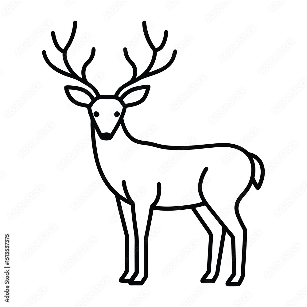 Fototapeta premium Line art of deer.