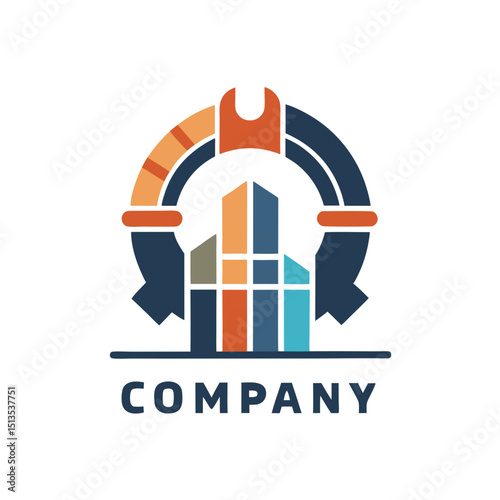 Building Construction and Maintenance Business Logo Vector Illustration