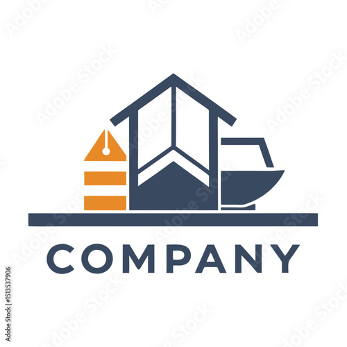 Architectural and nautical theme logo for business services