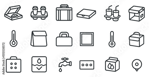 Minimalist icons of everyday objects and tools for design projects