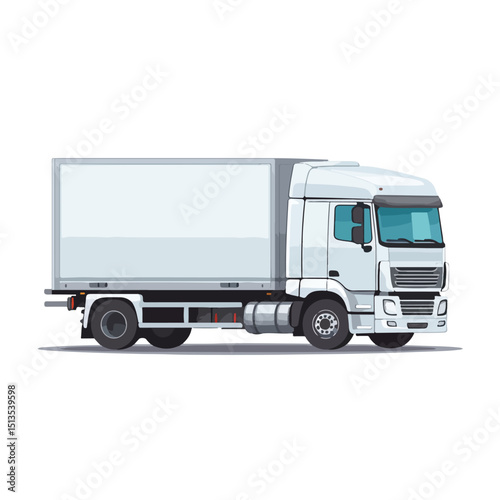 Professional Truck Cabin Trailer Business Vector Illustration for Transport Industry