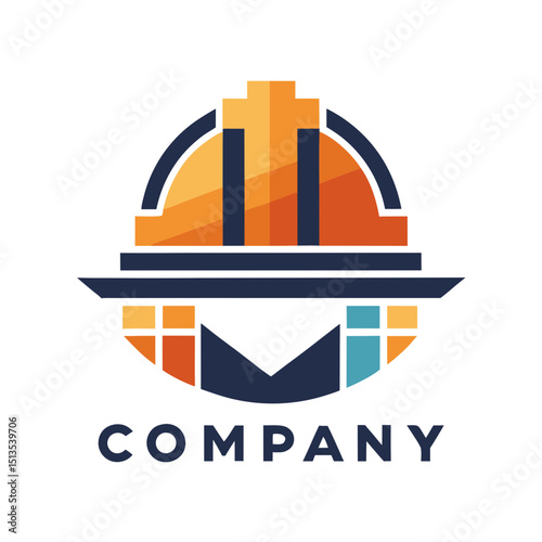 Construction helmet graphic logo for building or civil services