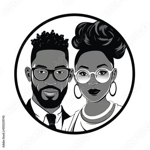 Professional Afro-American Business Couple Working Together on Project