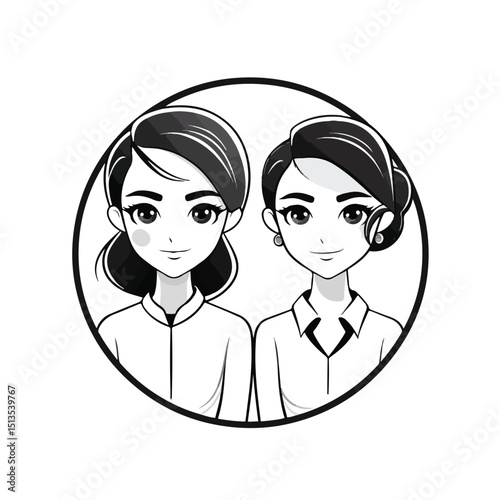 Professional Image of Two Businesswomen with Diverse Hairstyles in a Corporate Setting