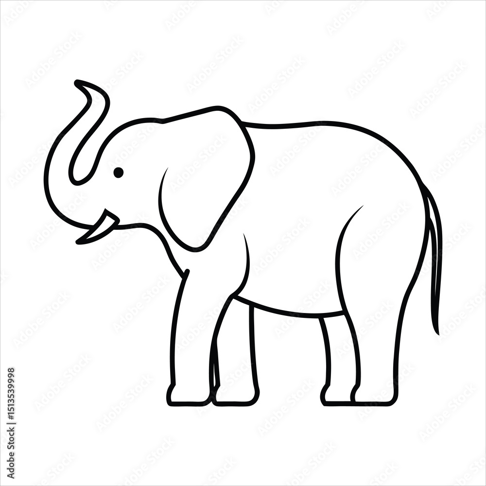 Fototapeta premium Line art of elephant.