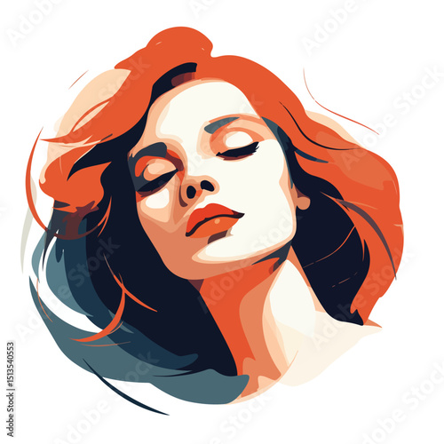 Professional Woman Face Icon Vector Illustration Isolated on White Background